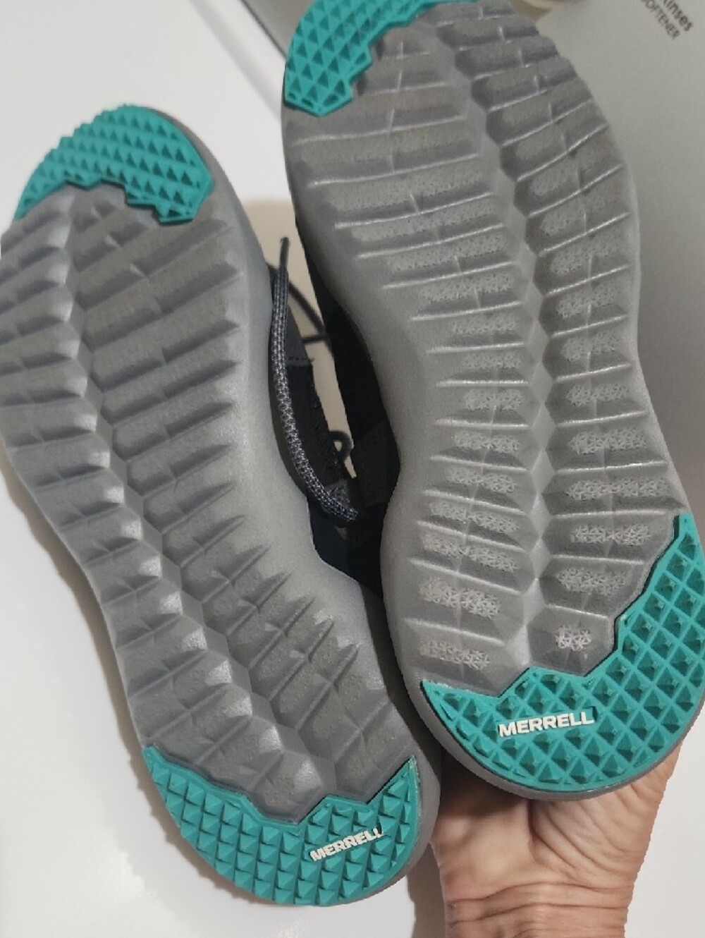 Merrell Women's Black & Gray Trail Running Sneakers with Teal Accents - Picture 4 of 6